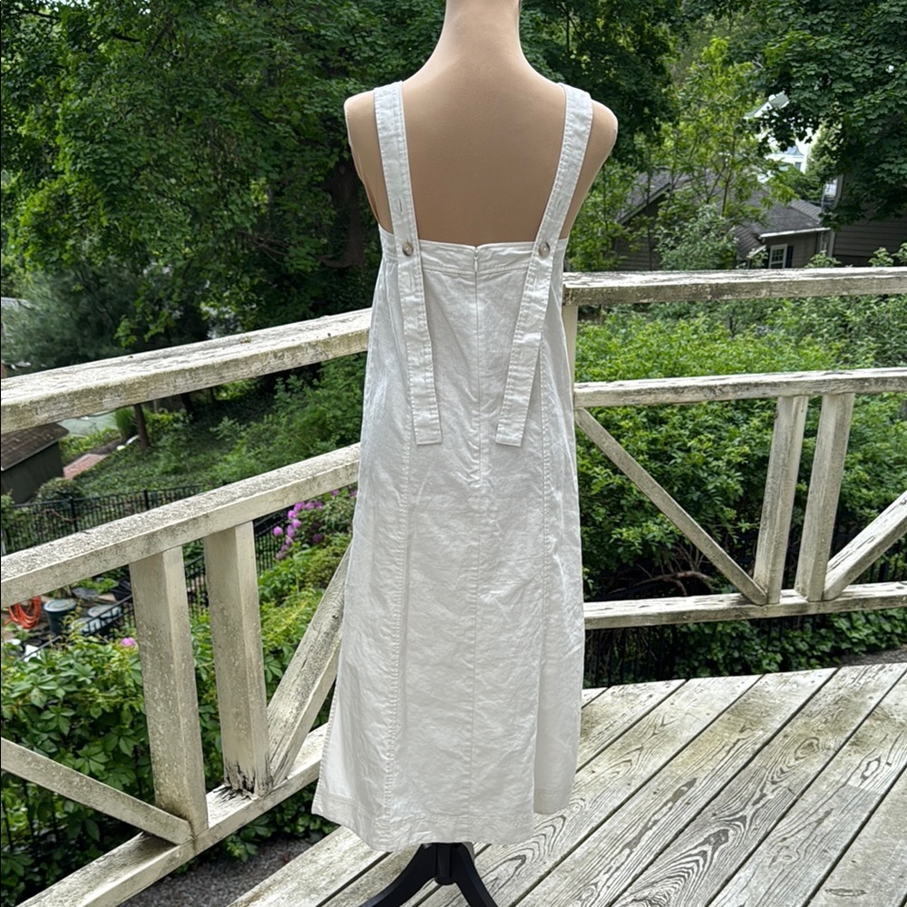 Madewell Linen-Cotton Princess Seamed Sleeveless Midi Dress Size S - Picture 5 of 12